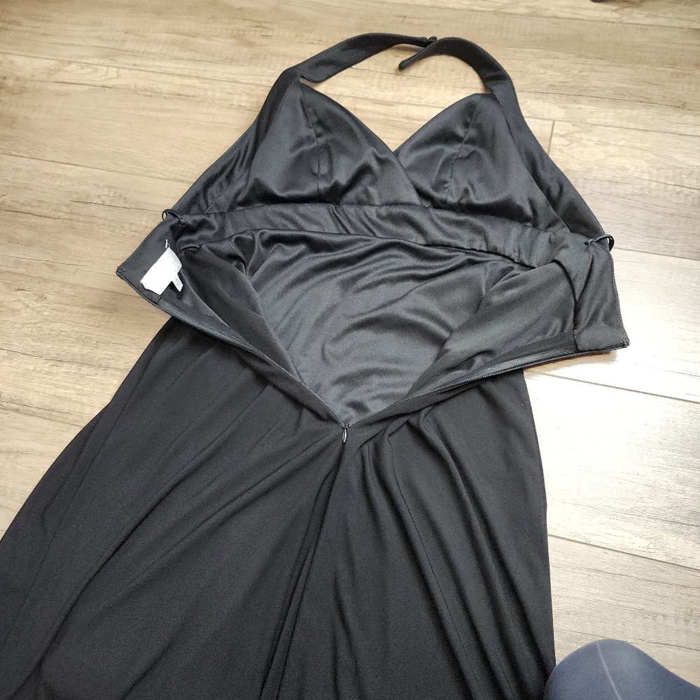 Badgley Mischka Women Vintage 550441 Black Padded Halter A-line Mini Dress 4 - Picture 11 of 17